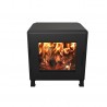 MF Fire Nova Wood Stove - Black - Front - MF Fire Nova Wood Stove - Black - Front