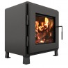 MF Fire Nova Wood Stove - Charcoal - Left Angle - MF Fire Nova Wood Stove - Charcoal - Left Angle