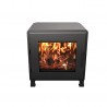 MF Fire Nova Wood Stove - Charcoal - Top Front - MF Fire Nova Wood Stove - Charcoal - Top Front