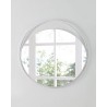 Ariel Large Round Mirror In Matte White - Front - Ariel Large Round Mirror In Matte White - Front