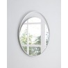Ariel Large Round Mirror In Matte White - Angled - Ariel Large Round Mirror In Matte White - Angled
