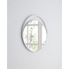 Ariel Medium Round Mirror In Matte White - Angled - Ariel Medium Round Mirror In Matte White - Angled