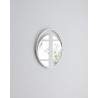 Ariel Small Round Mirror In Matte White - Angled - Ariel Small Round Mirror In Matte White - Angled
