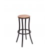 Norden Backless Barstool - Synthetic Teak Slats - Black Powder Coat Aluminum Frame - Norden Backless Barstool - Synthetic Teak Slats - Black Powder Coat Aluminum Frame