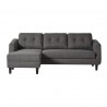 Moe's Home Collection Belagio Sofa Bed - Charcoal - Left Facing - Moe's Home Collection Belagio Sofa Bed - Charcoal - Left Facing