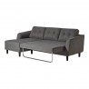 Moe's Home Collection Belagio Sofa Bed - Charcoal - Left Facing - Moe's Home Collection Belagio Sofa Bed - Charcoal - Left Facing