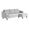 Moe's Home Collection Belagio Sofa Bed - Light Grey - Right Facing - Moe's Home Collection Belagio Sofa Bed - Light Grey - Right Facing