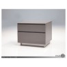 Savvy 2 Drawer Night Table High Gloss Light Grey with Brushed Stainless Steel - Savvy 2 Drawer Night Table High Gloss Light Grey with Brushed Stainless Steel