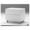 Savvy 2 Drawer Night Table High Gloss White with Brushed Stainless Steel - Savvy 2 Drawer Night Table High Gloss White with Brushed Stainless Steel