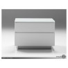 Savvy 2 Drawer Night Table High Gloss White with Brushed Stainless Steel - Front - Savvy 2 Drawer Night Table High Gloss White with Brushed Stainless Steel - Front