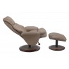 Norway Recliner and Ottoman - Sand (Tan) Leather - Reclined - Norway Recliner and Ottoman - Sand (Tan) Leather - Reclined