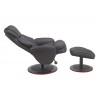 Norway Recliner and Ottoman - Java (Brown) Leather - Reclined - Norway Recliner and Ottoman - Java (Brown) Leather - Reclined