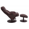 Norway Recliner and Ottoman - Whisky (Brown) Breathable Air Leather - Reclined - Norway Recliner and Ottoman - Whisky (Brown) Breathable Air Leather - Reclined