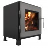 MF Fire Nova Wood Stove - Charcoal - Left Angled - MF Fire Nova Wood Stove - Charcoal - Left Angled