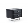 Abrazo Night Stand In High Gloss Black With 2 Self-close Drawers - Angled - Abrazo Night Stand In High Gloss Black With 2 Self-close Drawers - Angled