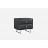 Abrazo Night Stand In High Gloss Gray With 2 Self-close Drawers - Abrazo Night Stand In High Gloss Gray With 2 Self-close Drawers