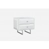 Abrazo Night Stand In High Gloss White With 2 Self-close Drawers - Abrazo Night Stand In High Gloss White With 2 Self-close Drawers
