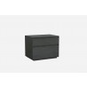 Malibu Night Stand High Gloss Grey Self Close Drawers - Malibu Night Stand High Gloss Grey Self Close Drawers
