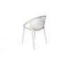 Gravely Arm Chair White Polypropylene - Back Angled - Gravely Arm Chair White Polypropylene - Back Angled