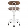 LumiSource Dakota Task Chair - Vintage White + Brown - Rear