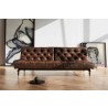 Oldschool Sofa in Retro Lacquer and Vintage Brown Leather - Oldschool Sofa in Retro Lacquer and Vintage Brown Leather