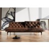 Oldschool Sofa in Retro Lacquer and Vintage Black Leather - Oldschool Sofa in Retro Lacquer and Vintage Black Leather