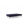 Oldschool Sofa in Brass Legs and Velvet Dark Blue - Fully Reclined - Oldschool Sofa in Brass Legs and Velvet Dark Blue - Fully Reclined