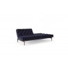 Oldschool Sofa in Brass Legs and Velvet Dark Blue - Half Reclined - Oldschool Sofa in Brass Legs and Velvet Dark Blue - Half Reclined