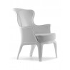 Molded Polycarbonate Mold Side Chair - PASHA – WHITE - White BG  - Side - Molded Polycarbonate Mold Side Chair - PASHA – WHITE - White BG  - Side