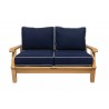 Royal Teak Coastal 2-Seat Loveseat - With Navy/Off-White Piping