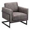 Moe's Home Collection Luxe Club Chair - Grey Velvet - Perspective - Moe's Home Collection Luxe Club Chair - Grey Velvet - Perspective