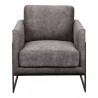 Moe's Home Collection Luxe Club Chair - Grey Velvet - Front - Moe's Home Collection Luxe Club Chair - Grey Velvet - Front