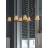 Brian Pendant Lamp White With Wooden And Fabric Material