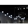 Wisdom Pendant Lamp Black Iron And White Glass - Night Setup