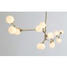 Wisdom Pendant Lamp Black Iron And White Glass - Close-up