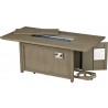 Paris Rectangle Fire Table With Burner - Gas Door Opened
