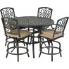 2 counter stools, 2 armless counter stools and 52" Monarch series counter table w/ ice bucket option