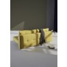 Recast Sofa in Soft Mustard With Dark Wood Legs - Back View - Recast Sofa in Soft Mustard With Dark Wood Legs - Back View