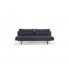 Recast Sofa With NST Blue Fabric  With Dark Wood Legs - Front Facing - Recast Sofa With NST Blue Fabric  With Dark Wood Legs - Front Facing