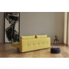 Recast Sofa in Soft Mustard With Dark Wood Legs - Back - Recast Sofa in Soft Mustard With Dark Wood Legs - Back