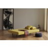 Recast Sofa in Soft Mustard With Dark Wood Legs - Folded  - Recast Sofa in Soft Mustard With Dark Wood Legs - Folded 