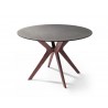 Redondo Round Dining Table Glass And Stone Top - Front