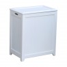 White Finished Rectangular Laundry Wood Hamper - Closed - White Finished Rectangular Laundry Wood Hamper - Closed