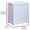 White Finished Rectangular Laundry Wood Hamper - Dimensions - White Finished Rectangular Laundry Wood Hamper - Dimensions