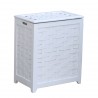 White Finished Wood Hamper - Closed - White Finished Wood Hamper - Closed