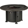 Rome 48" Round Granite Fire Table With Burner - With Lid