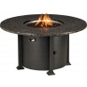 Rome 48" Round Granite Fire Table With Burner - With Fire