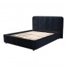 Moe's Home Collection Samara King Bed - Blue Velvet - Moe's Home Collection Samara King Bed - Blue Velvet
