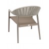 Powder Coated Aluminum Frame Lounge Chair W/ Textilene Seat and Polypropylene Back - Taupe Back - Powder Coated Aluminum Frame Lounge Chair W/ Textilene Seat and Polypropylene Back - Taupe Back