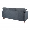 Russell Sectional in Navy fabric with 2 Pillows and Coffee Finished Legs - Back - Russell Sectional in Navy fabric with 2 Pillows and Coffee Finished Legs - Back